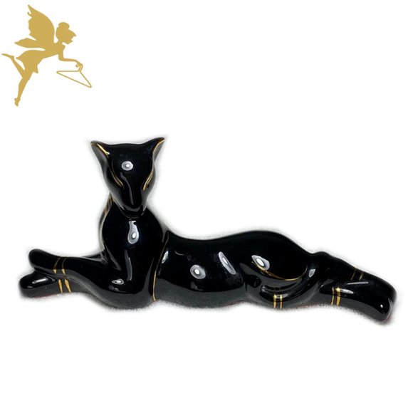 MCM Black and Gold Egyptian Cat Figurine